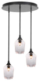 Empire 3-Light Cluster Pendalier, Matte Black/Clear Bubble