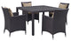 Modway Convene 5 Piece Outdoor Patio Dining Set, Espresso Mocha
