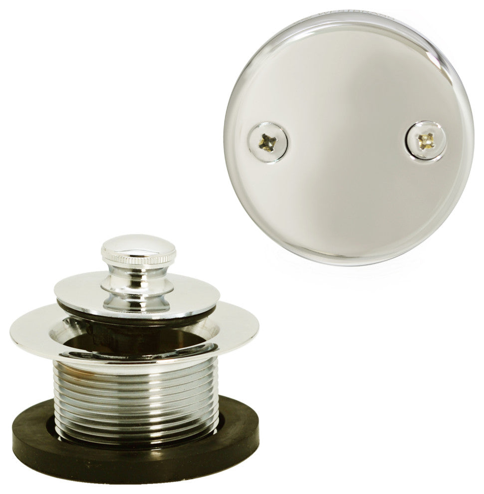 Twist & Close Bath Waste - 22" Make-Up, 17 Ga. Tubing In Polished Brass, Polished Nickel
