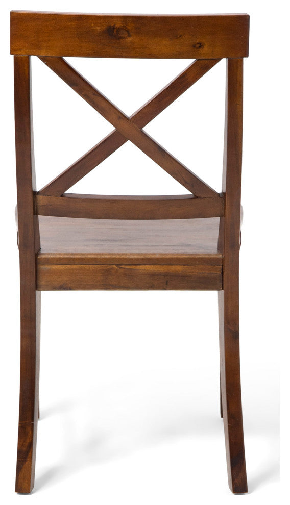 Heather Farmhouse Acacia Wood Dining Chair, Set of 2