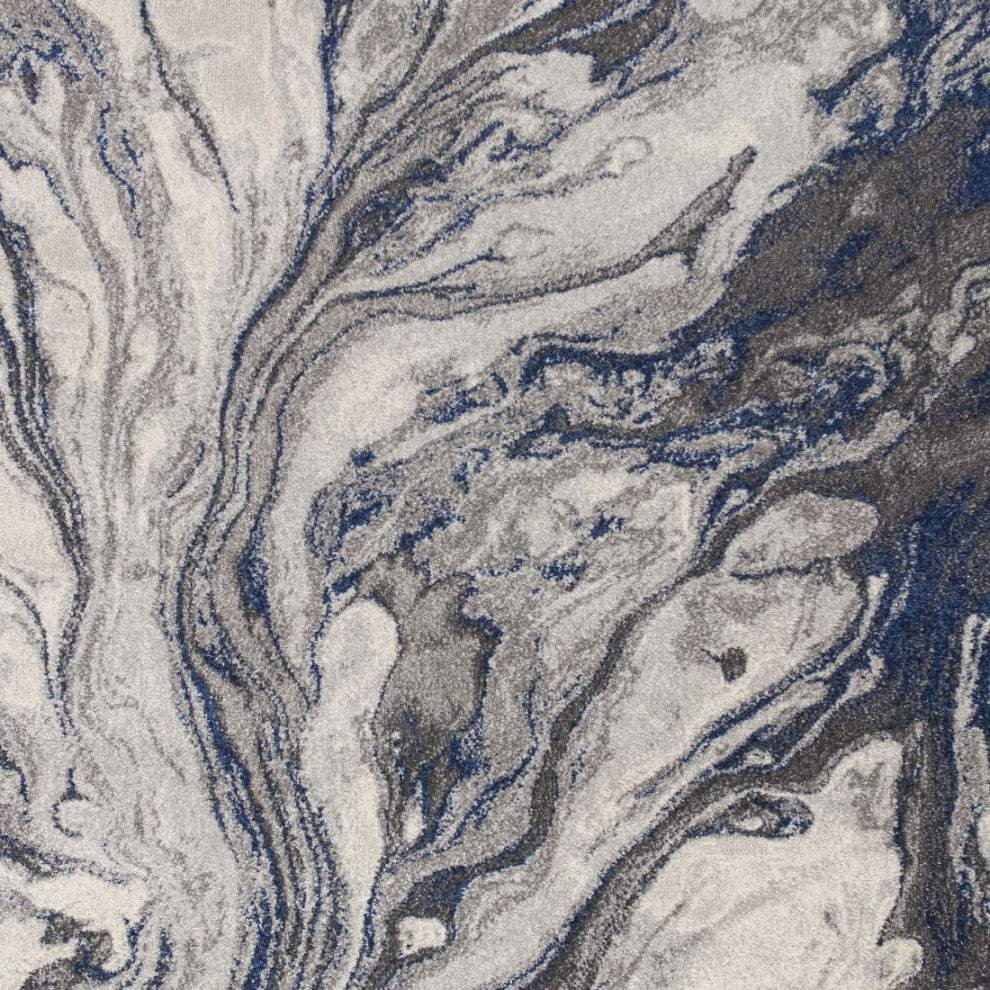 KAS Illusions 6202 Gray Watercolors Area Rug, 6'7"x9'6"