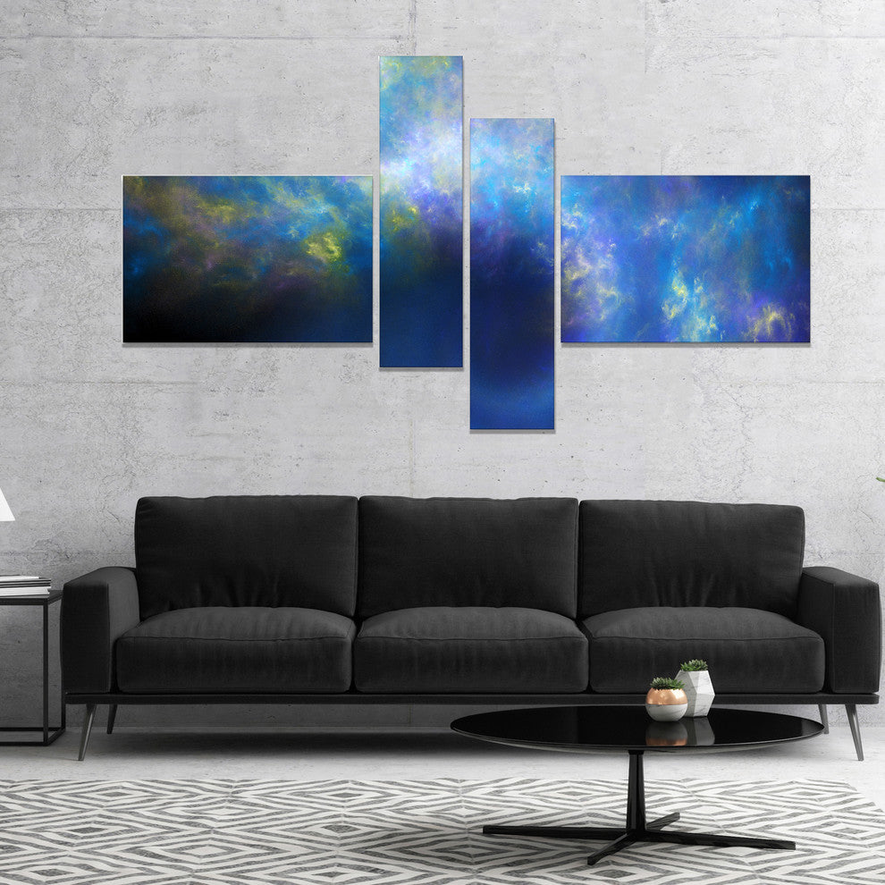 Perfect Whirlwind Starry Sky, Abstract Canvas Art Print, 60"x32", 4 panels