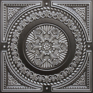 Antique Silver 3D Ceiling Panels, 2'x2', 40 Sq Ft, Pack of 10
