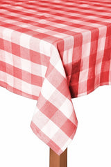 Farm Check 100% Cotton Table Cloth, Red, 52x70