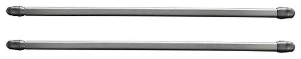 Set of 2 Adjustable Flat Sash Rod, Chrome, 16" to 24"