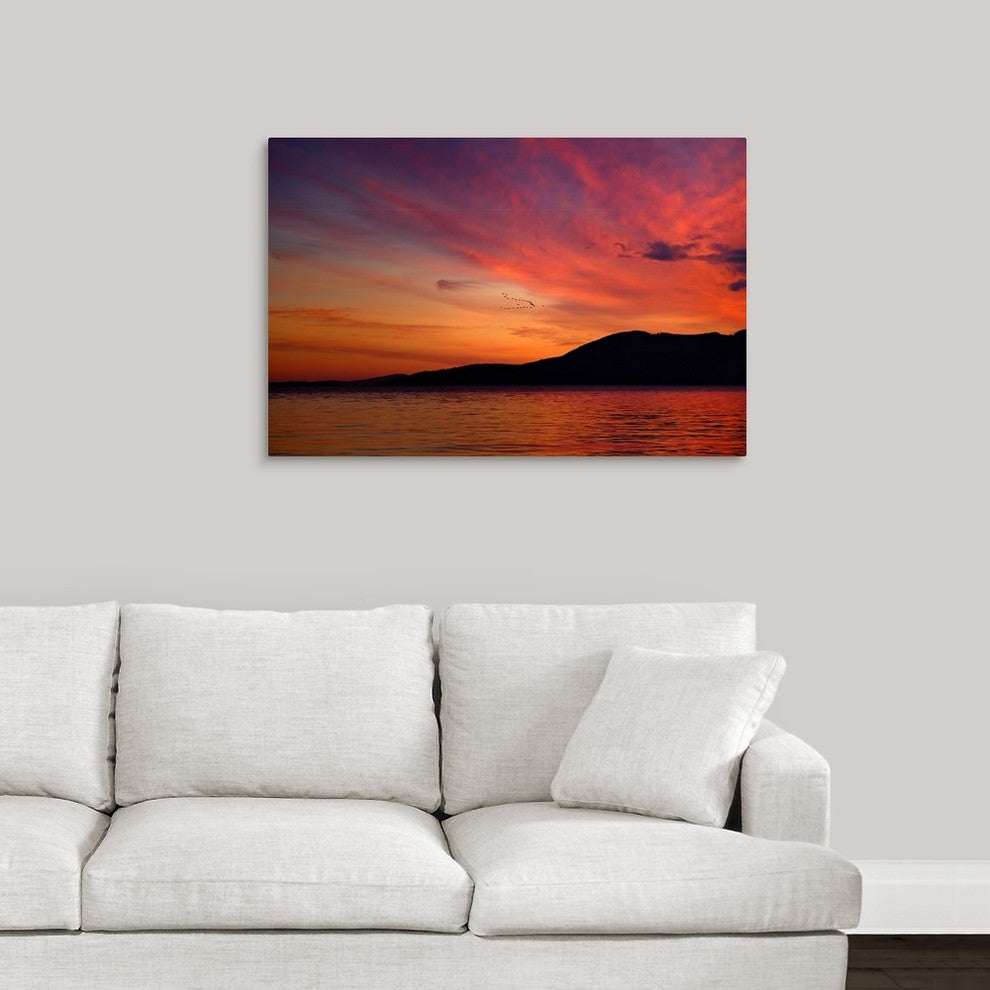 "Sunset Birds" Wrapped Canvas Art Print, 36"x24"x1.5"
