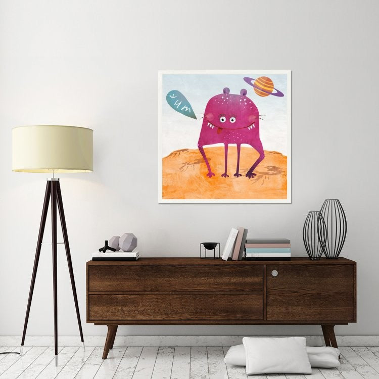 "Alien Friend Number 2" Framed Canvas Giclee by Skip Teller, 43x43"