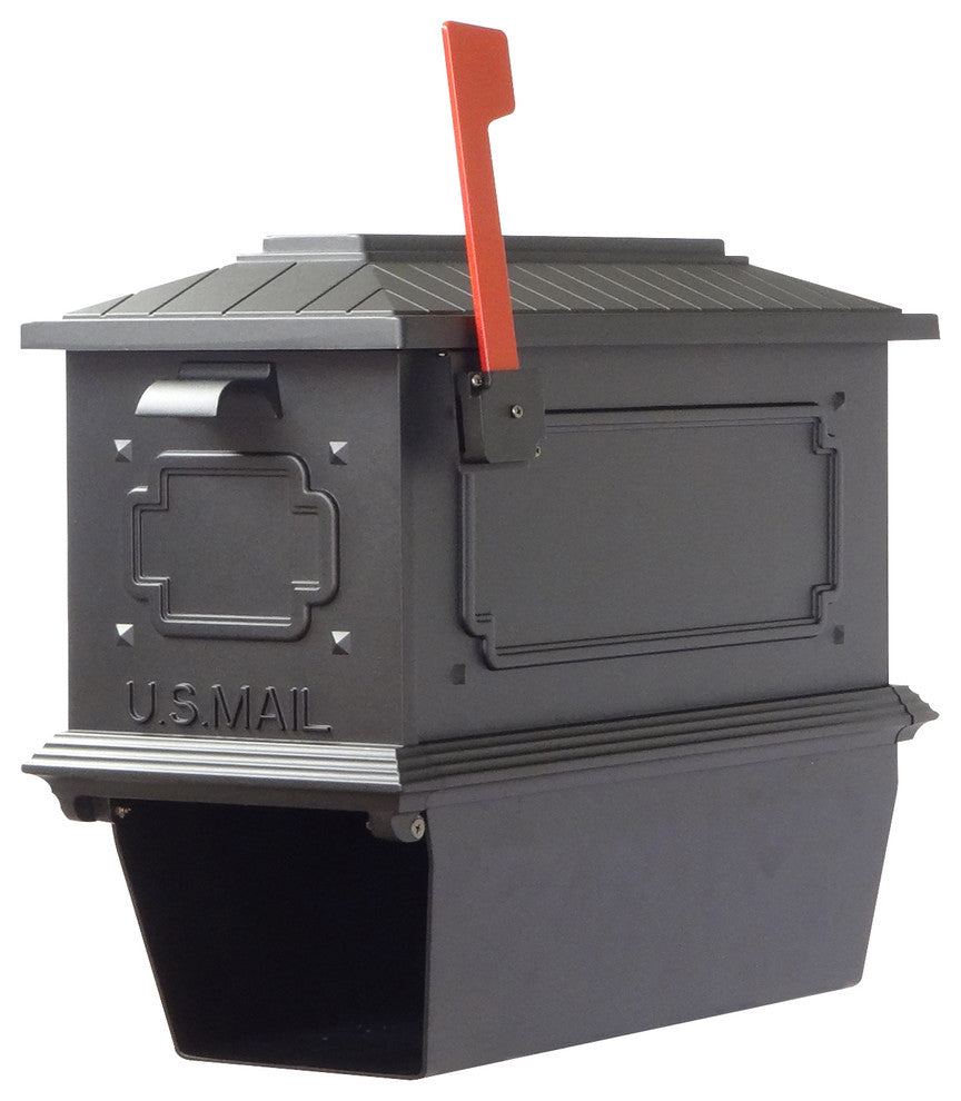 Kingston Curbside Mailbox With Newspaper Tube and Richland Mailbox Post