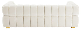Gwen Velvet Upholstered Chair, Cream, Sofa