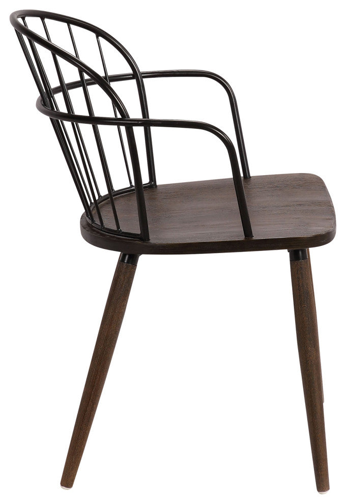 Bradley Steel Framed Side Chair in Black Powder Coated Finish