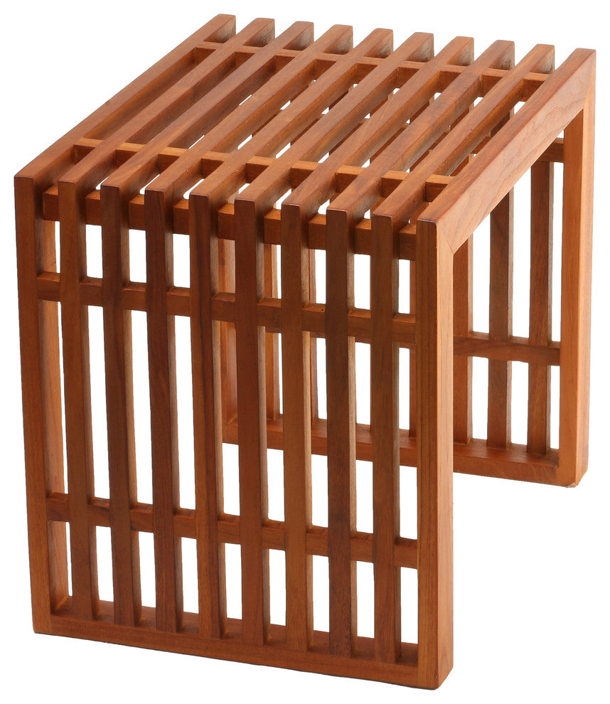Bare Decor Slotted Arch Accent Table, Solid Teak Wood