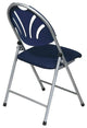 Set of 4 Plastic Folding Chair in Blue and Silver