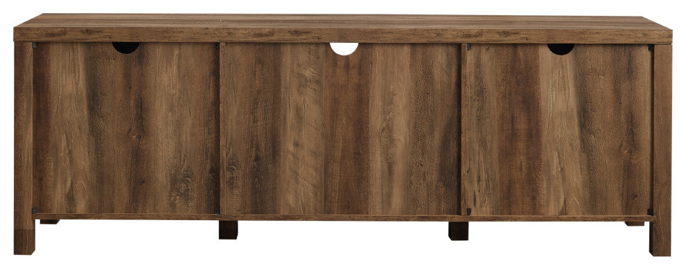 70" Farmhouse TV Stand with Barn Doors, Rustic Oak