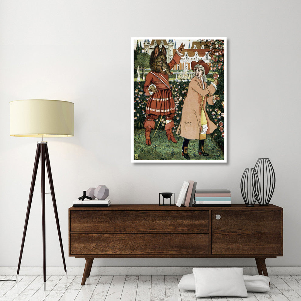 "Beauty and the Beast - The Beast in Red" Paper Print by Walter Crane, 38"x50"