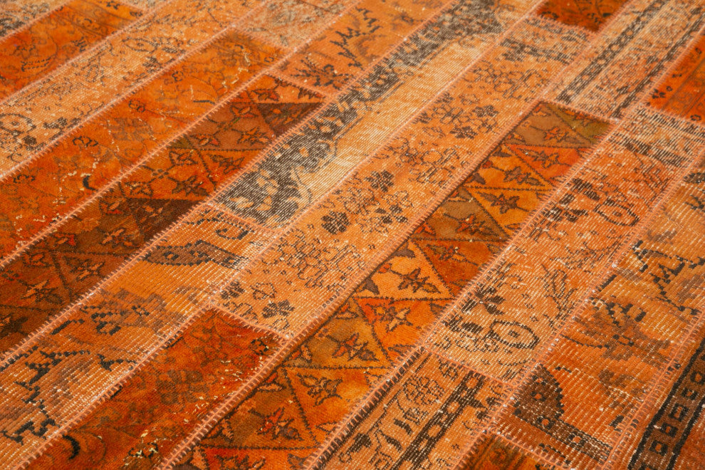 Rug N Carpet - Handwoven Oriental 6' 8" x 10' 0" Antique Patchwork Area Rug