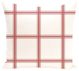Windowpane Plaid Geometric Print Pillow, Burnt, 18"x18"