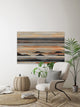 "Desert Mountains" Painting Print on White Wood, 60"x40"