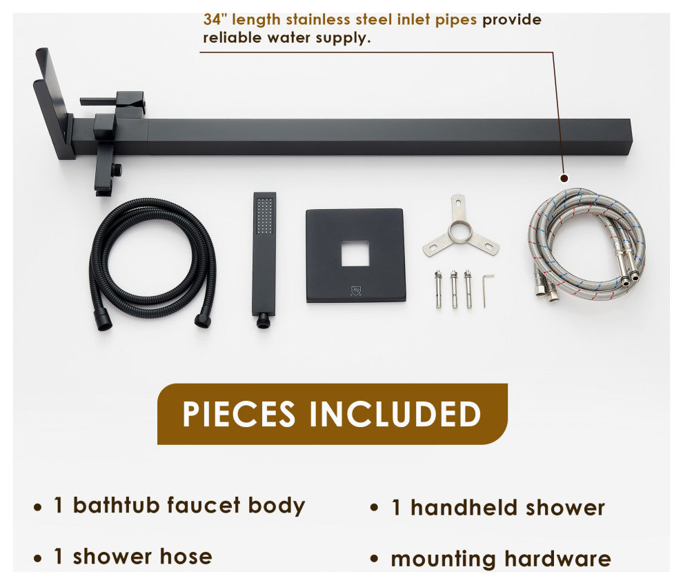 Camino Single Lever Handle Freestanding Floor Mounted Tub Filler, Matte Black