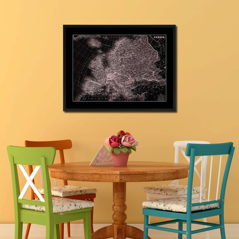 Europe Vintage Vivid Sepia Map Canvas, 28"x37"