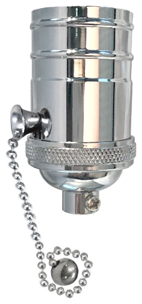 Royal Designs, Inc. Vintage Pull Chain Lamp Socket, Polished Nickel, Set of 10