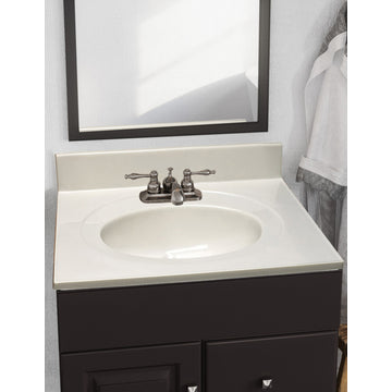 Design House 586313 25" Cultured Marble Vanity Top - White on White