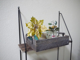 13.75" Wooden Rustic Serving Tray With Handles Abn5E109-Ntrl