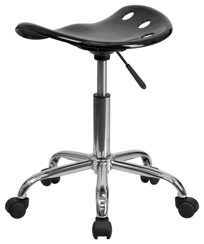 Beautiful Tractor Seat and Chrome Stool, Black