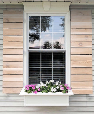 Horizontal Slat Board and Batten Exterior Shutters Pair, Stone Gray, 72"
