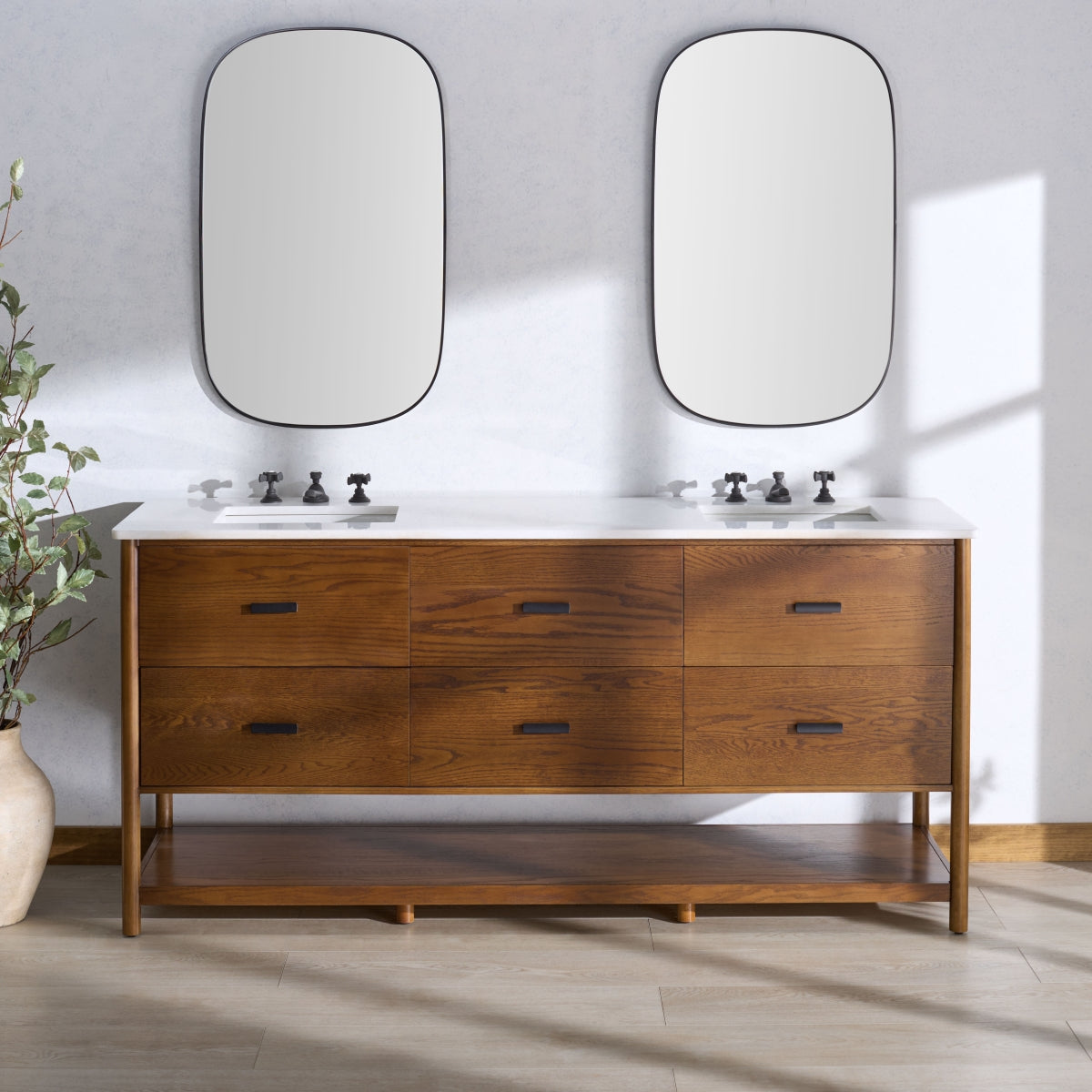Safavieh Couture Jaylessa Vanity, Medium Oak/White, 72In