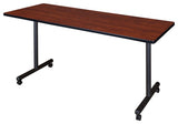 Kobe 66" x 24" Mobile Training Table- Cherry