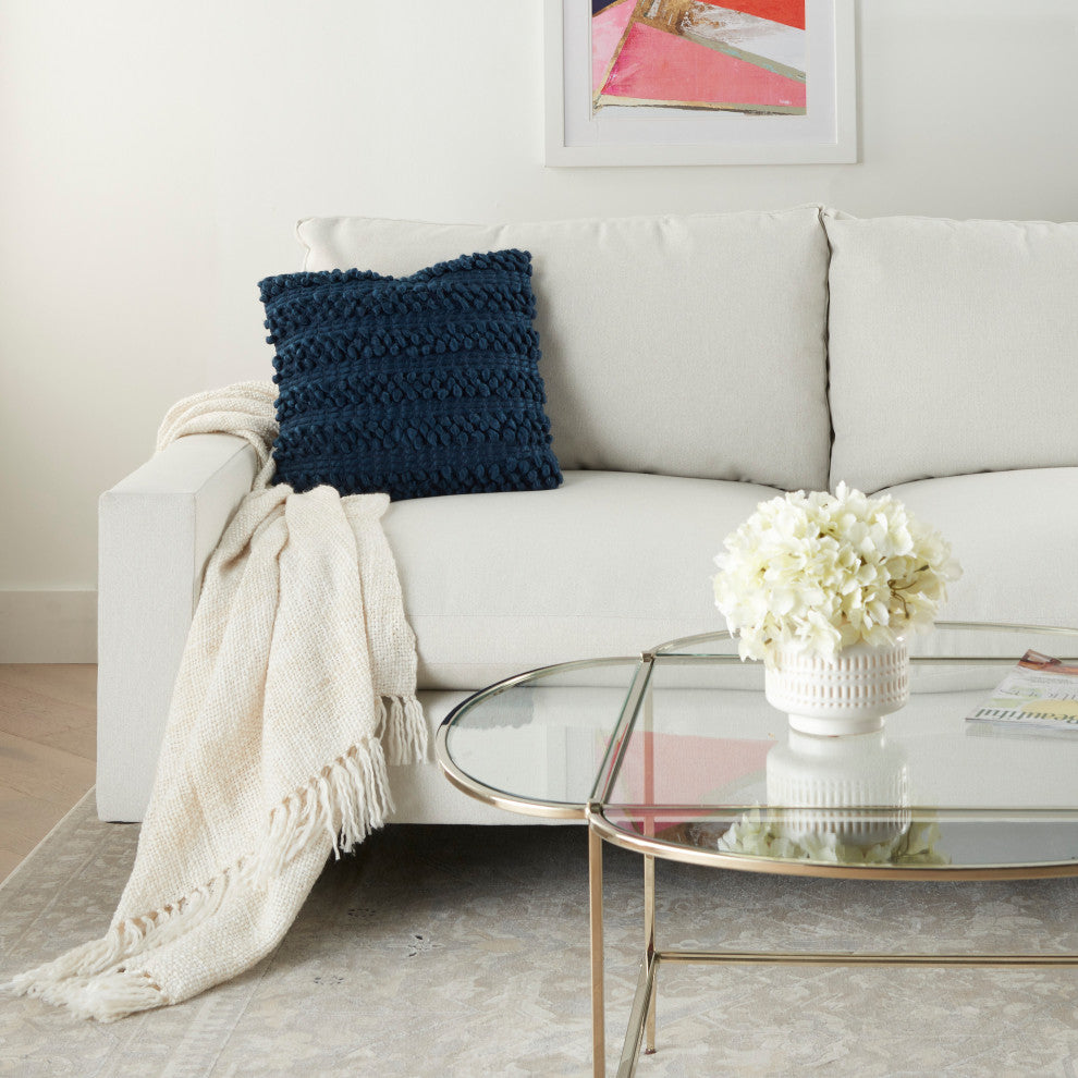 Mina Victory DC827 Throw Pillow, Navy, 17"X17"