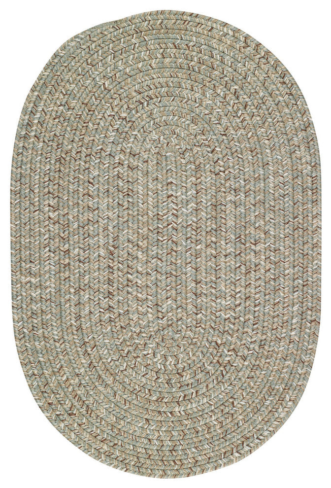 Sea Pottery Braided Oval Rug, Caribbean, 2'x8' Runner