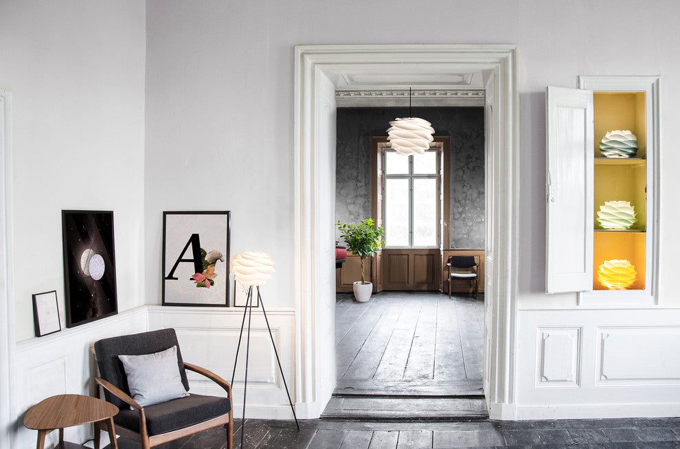 Carmina Hardwired Pendant, Black/White