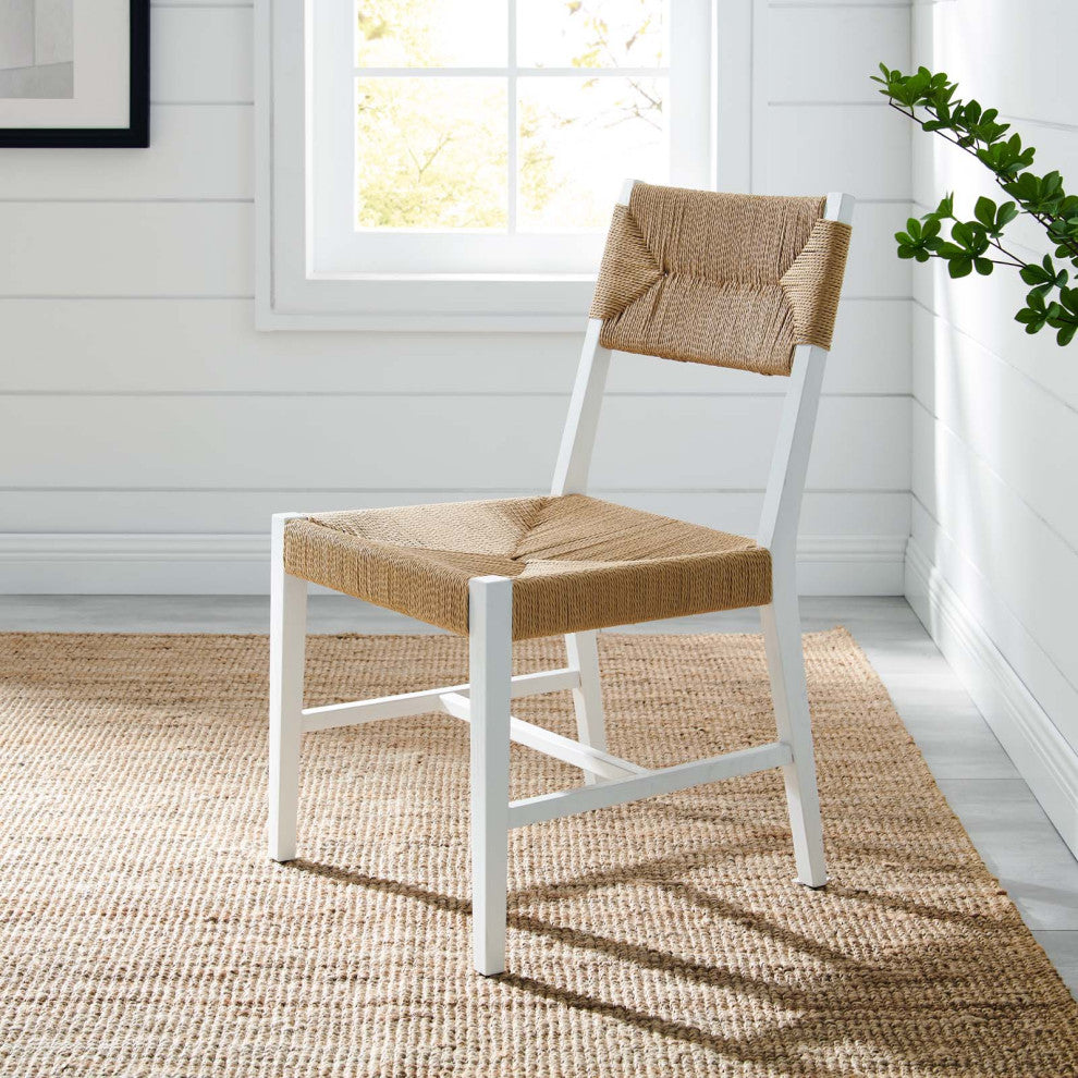 Bodie Wood Dining Chair, White Natural