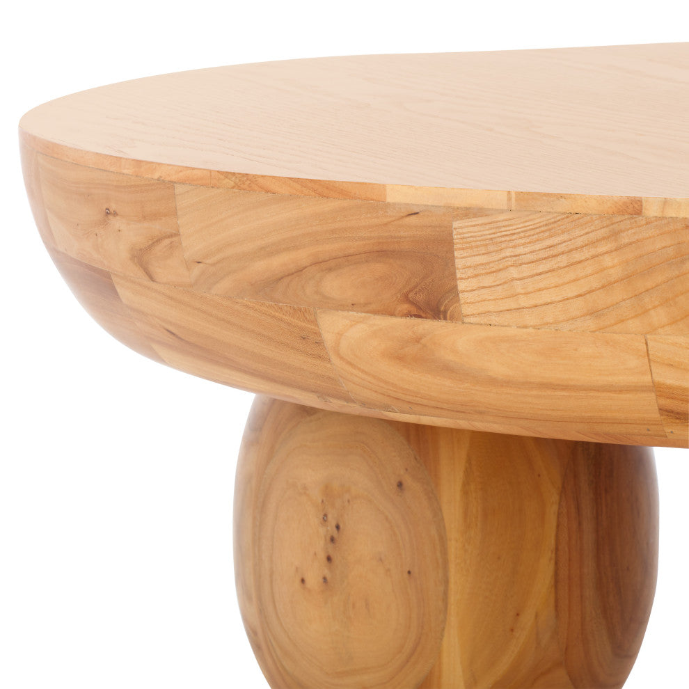 Safavieh Couture Hayliette Round Wood Coffee Table, Natural