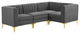 Triumph Channel Tufted Performance Velvet 4-Piece Sectional Sofa - Gray