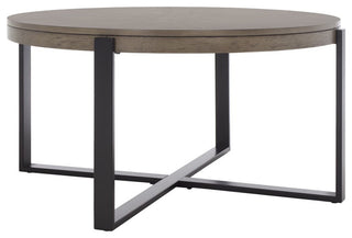 Safavieh Navya Round Coffee Table, Light Grey/Black