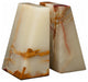 Platanus Collection Black and Gold Marble Bookends, Light Freen Onyx