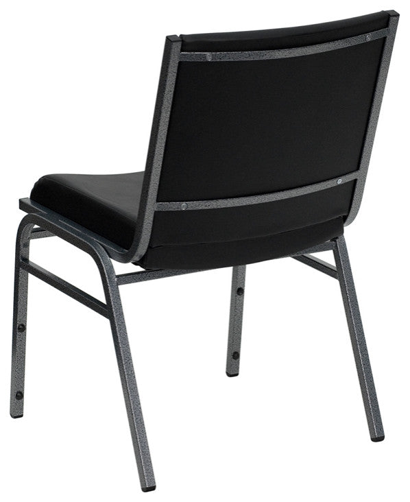 Hercules Series Heavy Duty Black Vinyl Fabric Stack Chair