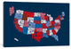 "USA (States) Typographic Map II" by Michael Tompsett, Canvas Print, 26x18"