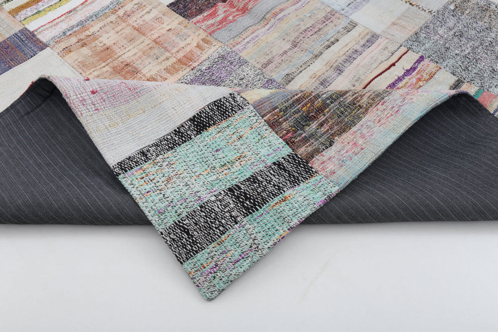 Rug N Carpet - Handmade Turkish 6' 7'' x 9' 10'' Tribal Patchwork Kilim Rug