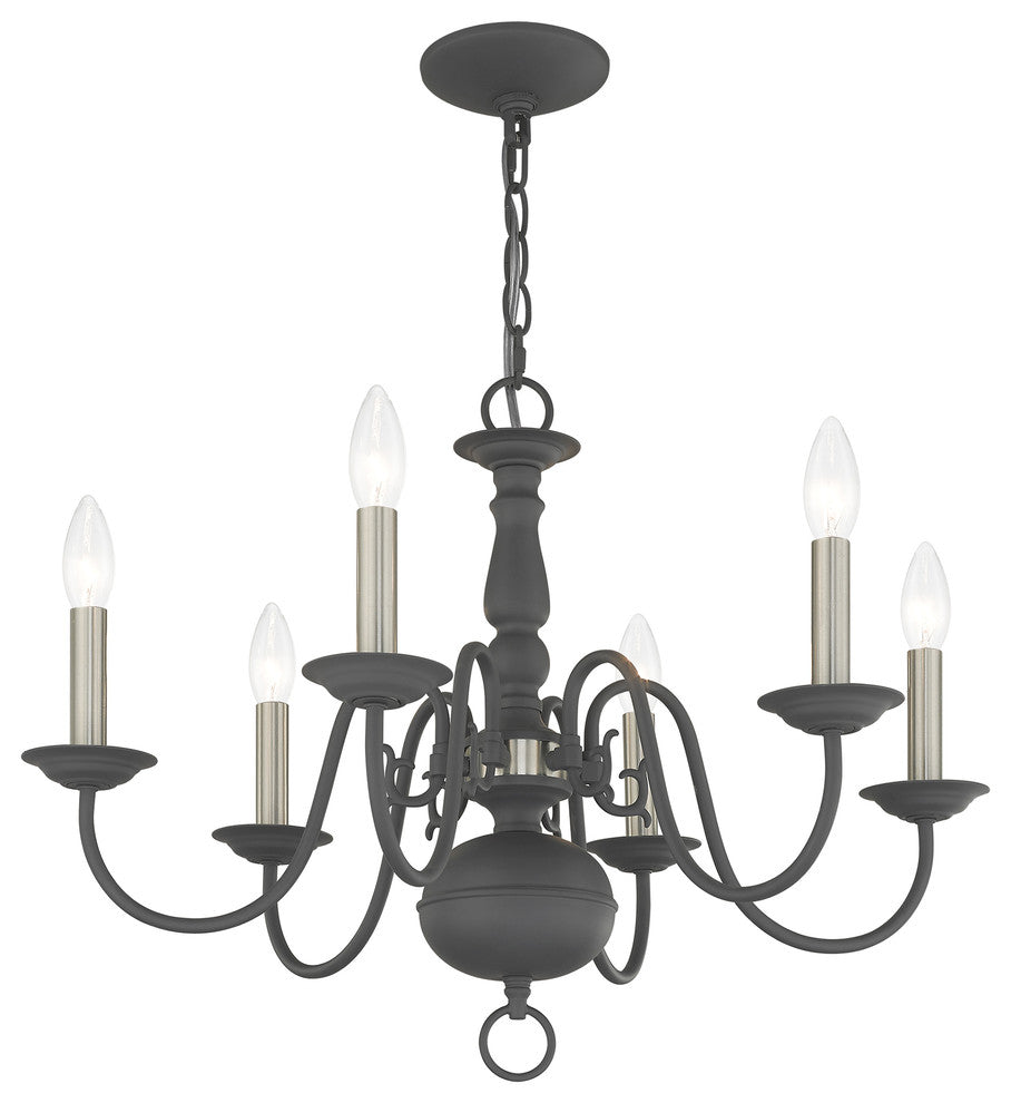 Livex Lighting Scandinavian Gray 6-Light Chandelier