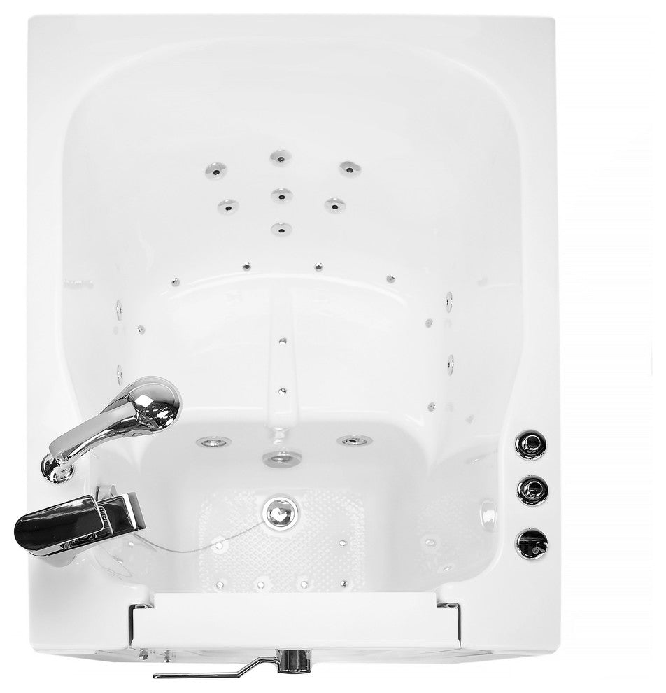 Ella Front Entry 32"x40" Acrylic Massage Walk-In Bathtub, Outswing Door, Faucet