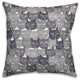 Gray Cat Face Pattern 18"x18" Spun Poly Pillow