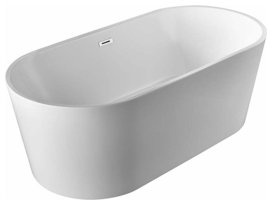 Vanity Art 67" Freestanding Acrylic Soaking Bathtub White