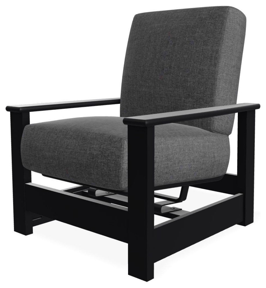 Leeward Deep Seat Outdoor Armchair with Hidden Motion, Slate/Black