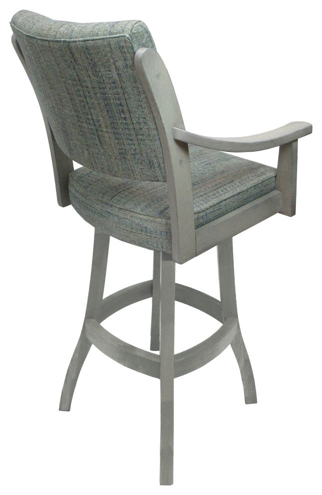 Swivel Counter Wood Bar Stool Casa on S-Base, Watusi Aquatint -  E-T, 26"