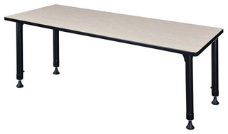 Kee 66"x24" Height Adjustable Classroom Table, Maple