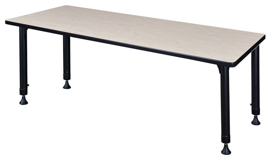 Kee 66"x24" Height Adjustable Classroom Table, Maple