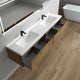Aurora 84'' Double Sink Wall Mounted Modern Bathroom Vanity, White Oak